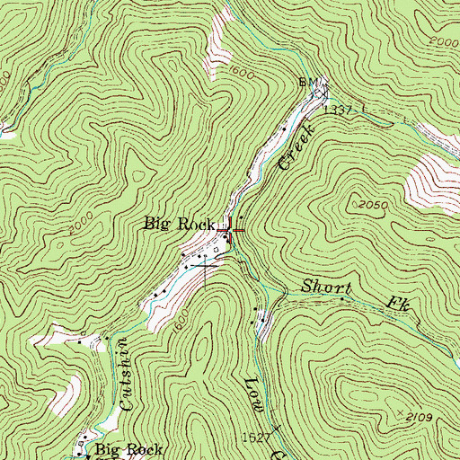 Topographic Map of Big Rock, KY