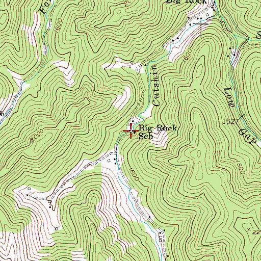 Topographic Map of Big Rock School, KY