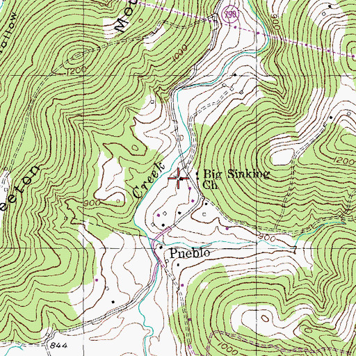 Topographic Map of Big Sinking Church, KY