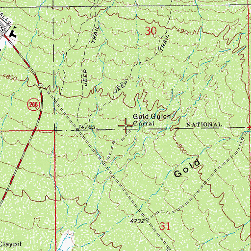 Topographic Map of Gold Gulch Corral, AZ