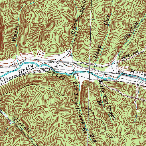 Topographic Map of Big Tom Brown Branch, KY