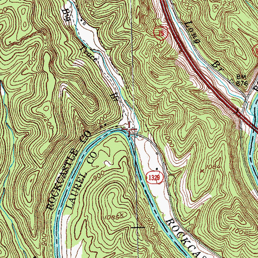 Topographic Map of Big Trace Branch, KY