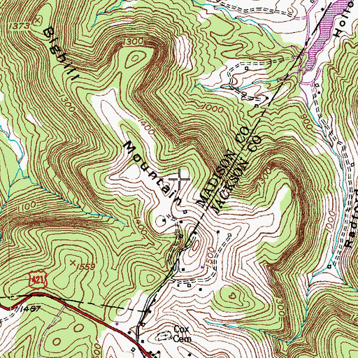 Topographic Map of Bighill Mountain, KY