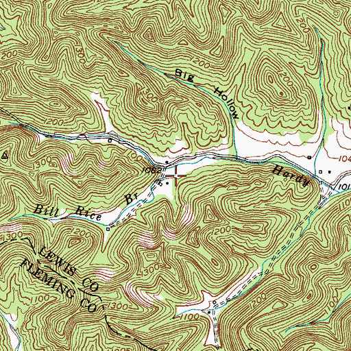 Topographic Map of Bill Rice Branch, KY