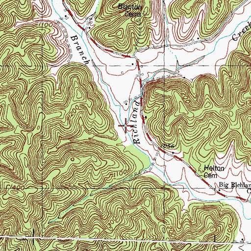 Topographic Map of Billies Branch, KY