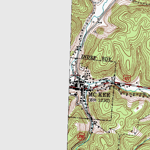 Topographic Map of Bills Branch, KY