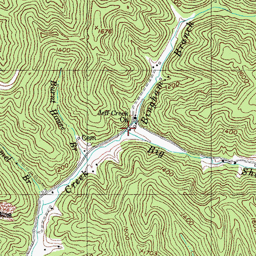 Topographic Map of Bingham Branch, KY