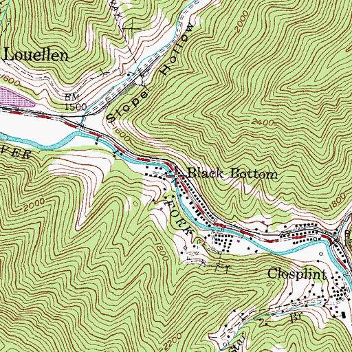 Topographic Map of Black Bottom, KY