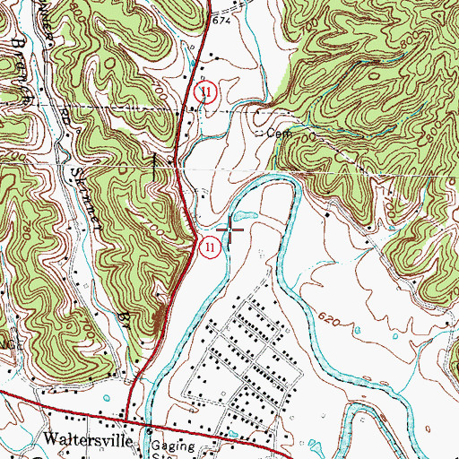 Topographic Map of Black Creek, KY