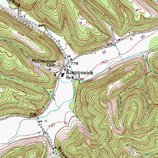 Topographic Map of Black Lick Branch, KY
