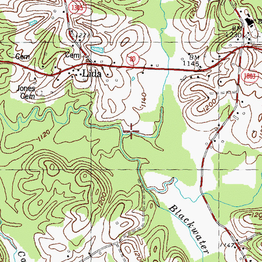 Topographic Map of Blackwater Creek, KY