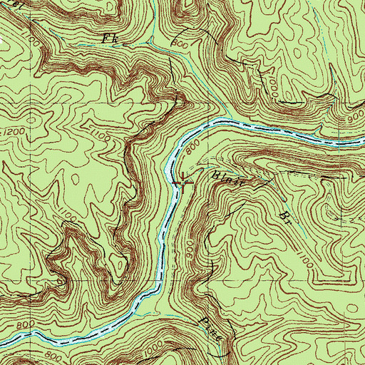 Topographic Map of Blair Branch, KY