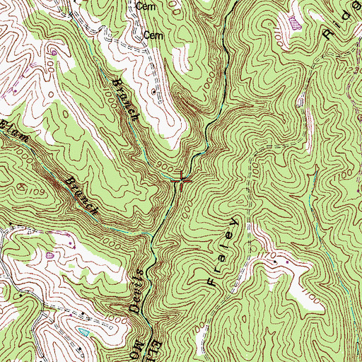 Topographic Map of Blair Branch, KY