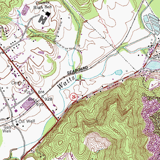 Topographic Map of Blake Fork, KY
