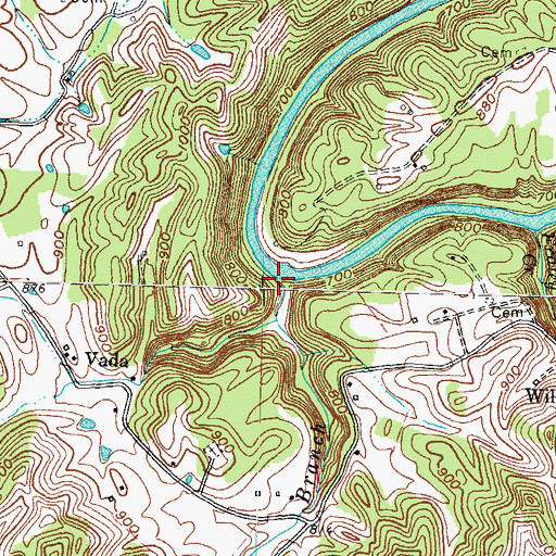 Topographic Map of Blankey Branch, KY