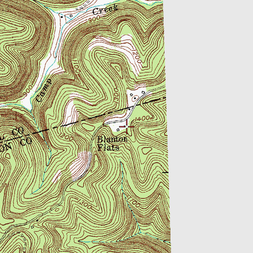 Topographic Map of Blanton Flats, KY