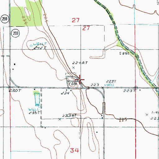 Topographic Map of Lewis Church, AR