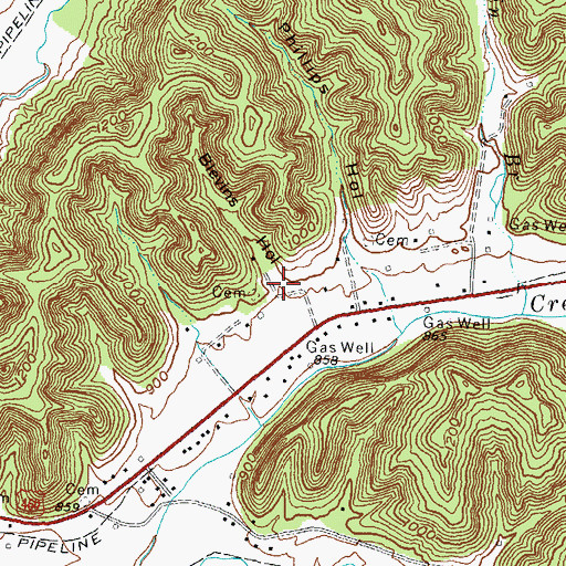 Topographic Map of Blevins Hollow, KY