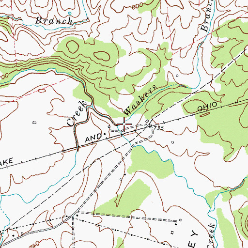 Topographic Map of Blevins Valley, KY
