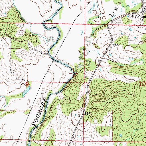 Topographic Map of Lewis Creek, AR