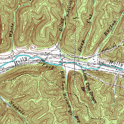 Topographic Map of Blind Branch, KY