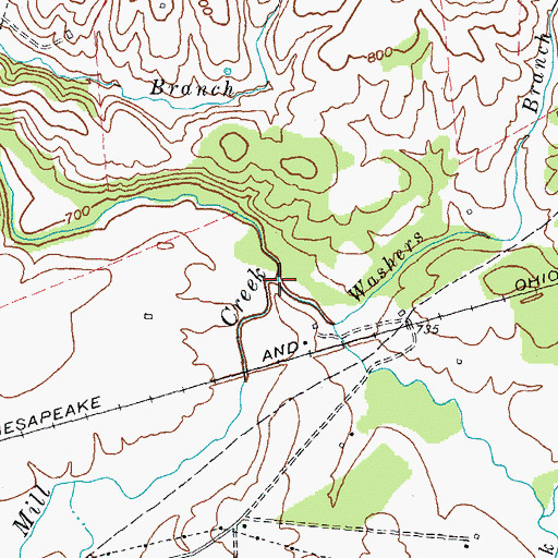 Topographic Map of Blue Bank Creek, KY