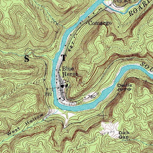 Topographic Map of Blue Heron, KY