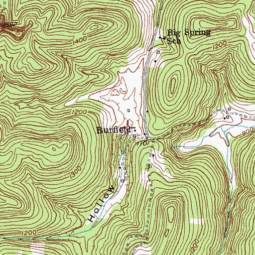 Topographic Map of Blue Hole Hollow, KY