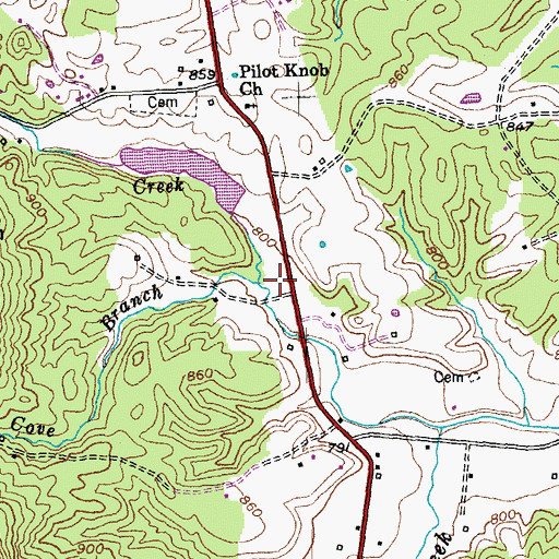 Topographic Map of Blue Lick Creek, KY