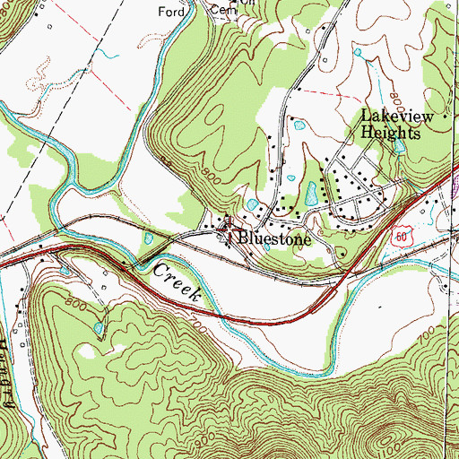 Topographic Map of Bluestone, KY