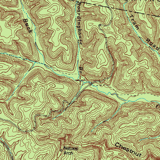 Topographic Map of Boardinghouse Branch, KY