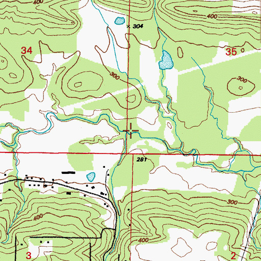 Topographic Map of Lewisburg Branch, AR