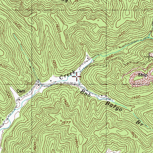 Topographic Map of Bob Bargo Branch, KY