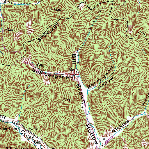 Topographic Map of Bob Cooper Hollow, KY