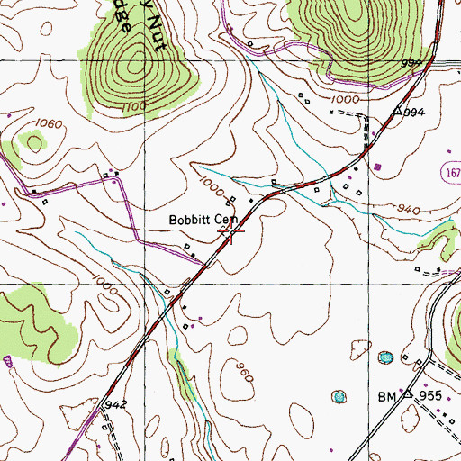Topographic Map of Bobbitt Cemetery, KY