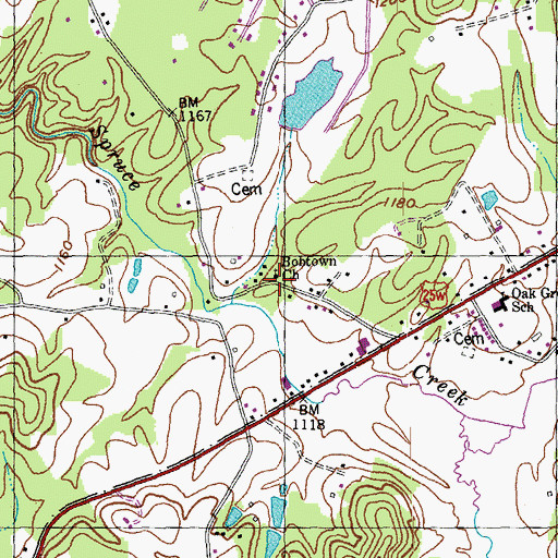 Topographic Map of Bobtown School, KY