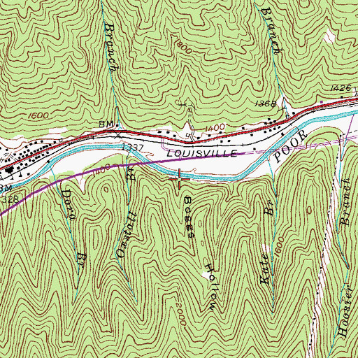 Topographic Map of Boggs Hollow, KY