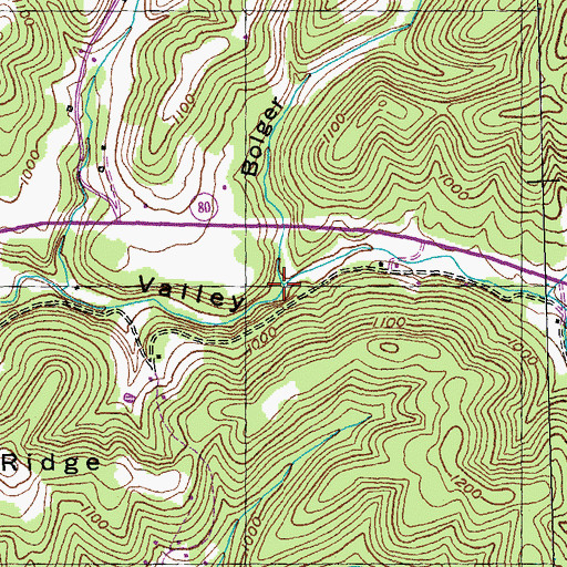 Topographic Map of Bolger Hollow, KY