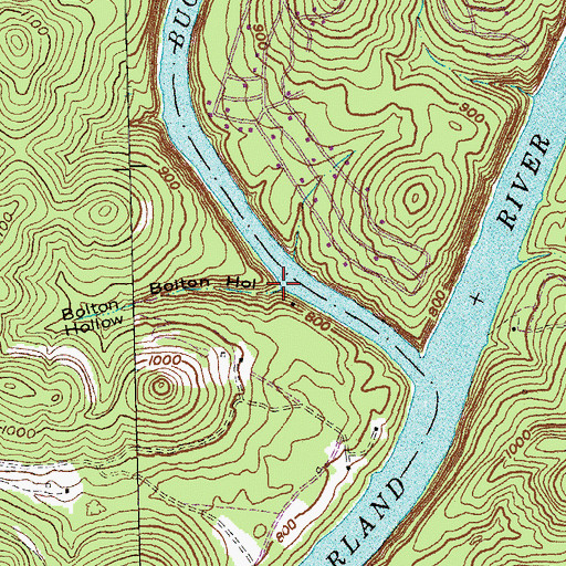 Topographic Map of Bolton Hollow, KY