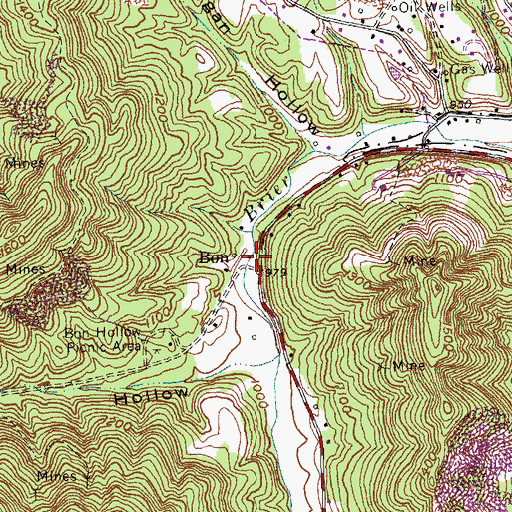 Topographic Map of Bon, KY