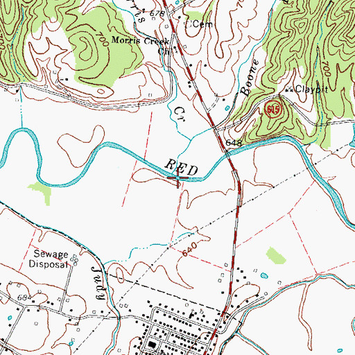 Topographic Map of Boone Branch, KY