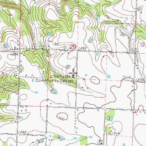 Topographic Map of Liberty Bell Community Center, AR