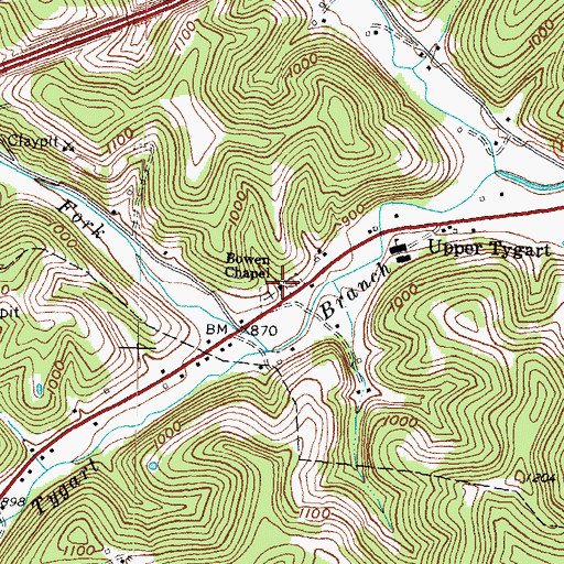 Topographic Map of Bowen Chapel, KY