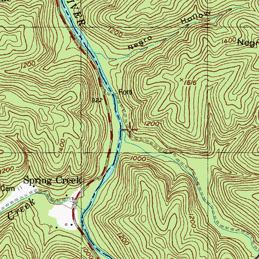 Topographic Map of Bowen Creek, KY