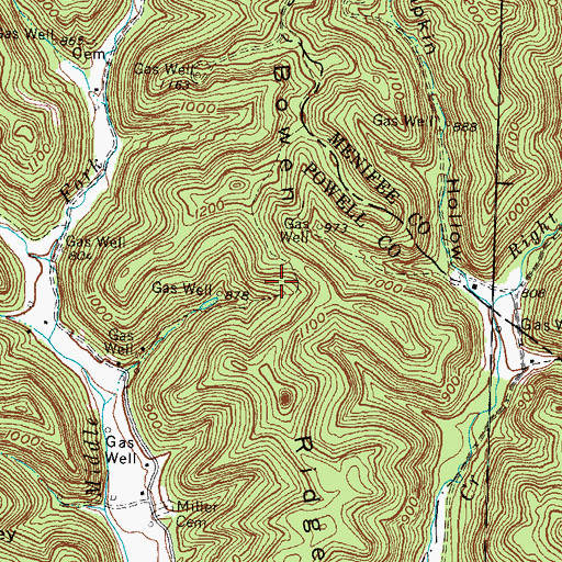 Topographic Map of Bowen Ridge, KY