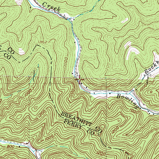 Topographic Map of Bowling Creek School, KY