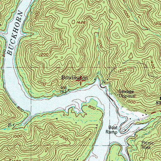 Topographic Map of Bowlingtown (historical), KY