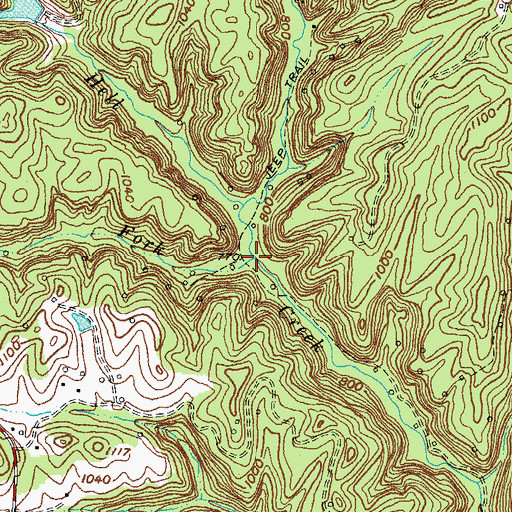 Topographic Map of Bowman Fork, KY