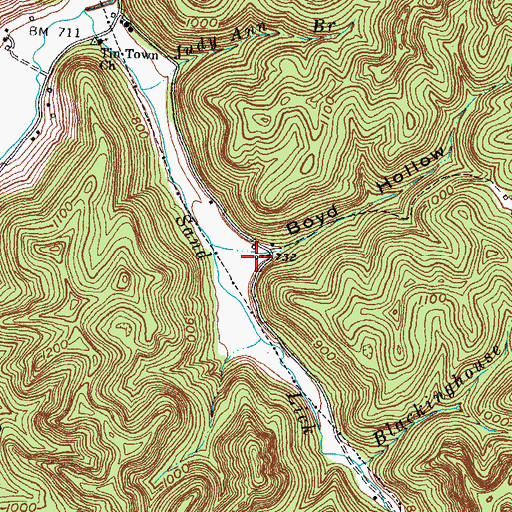 Topographic Map of Boyd Hollow, KY