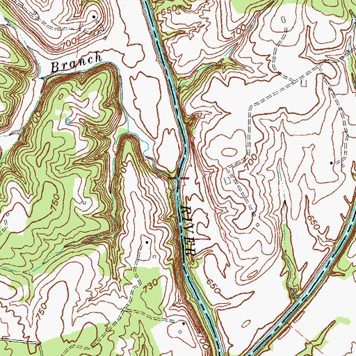 Topographic Map of Bracken Branch, KY